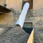 Goulotte à gravats flexible Stortslurf® Ø50 cm en position d'utilisation — aperçu