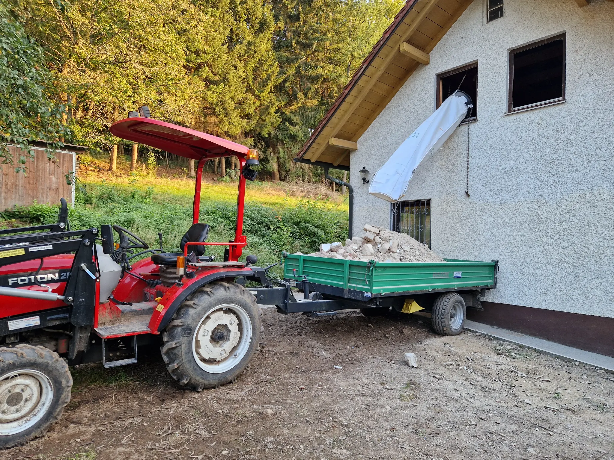 Goulotte à gravats Stortslurf® sur un chantier
